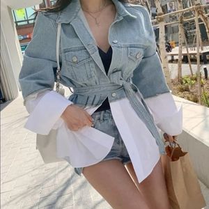 COMING SOON ⚠️🔜LONG SLEEVE BELTED TWO TONE JACKET WITH BELT -PREORDER